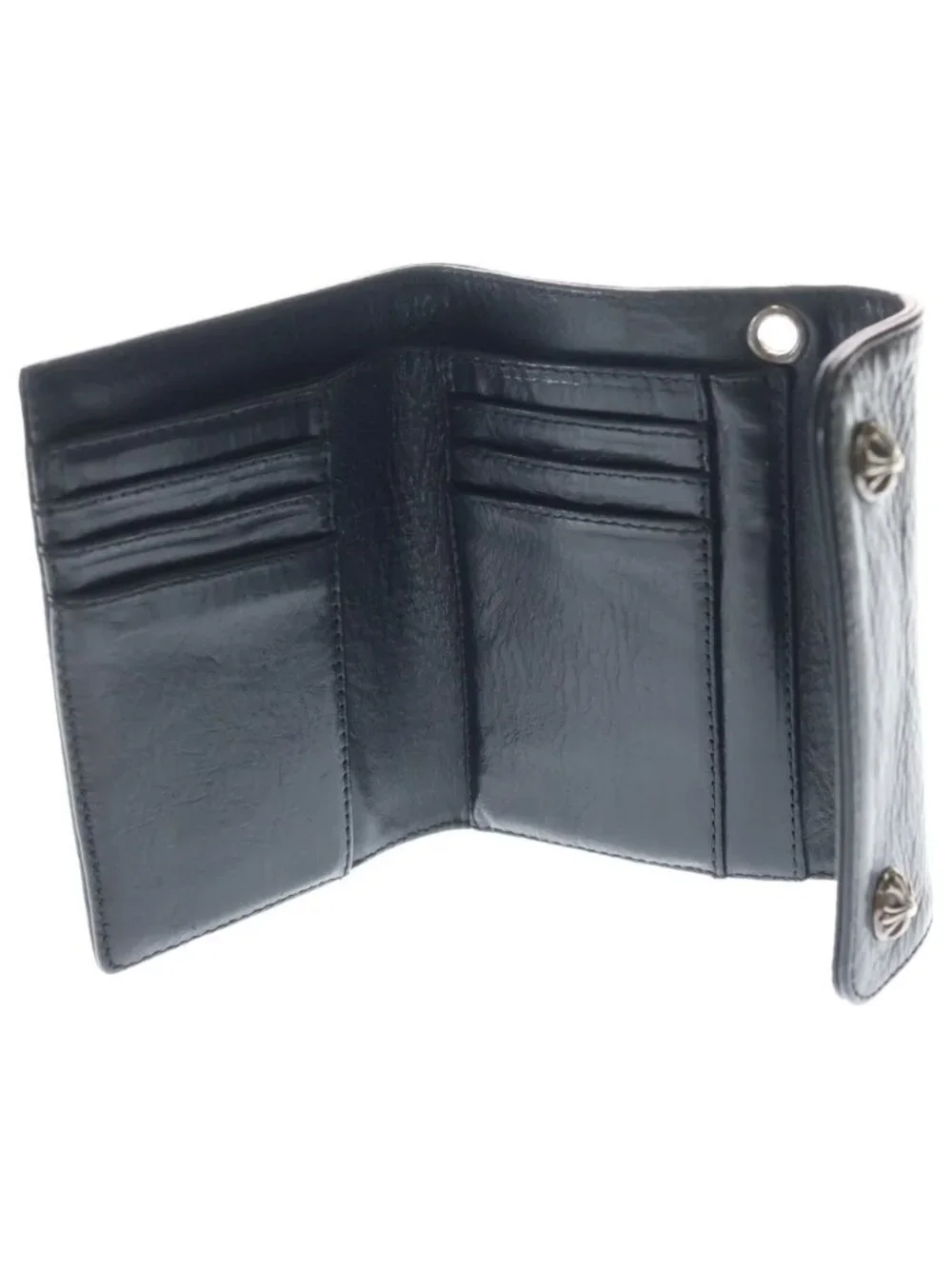 Chrome Hearts Wave Mini Leather Wallet Black